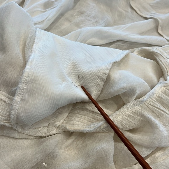 Zara | White Drop Waist Cottagecore Slip Dress | Ivory | Medium - Picture 10 of 13